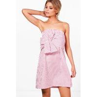 louisa stripe tie front sundress red