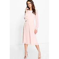 Long Sleeve Culotte Jumpsuit - blush