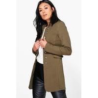 longline military jacket khaki