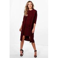 Longline Duster - burgundy