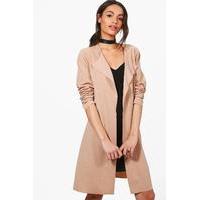 Long Sleeve Belted Duster - stone