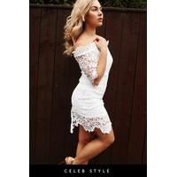 Lola White Crochet Bardot Dress