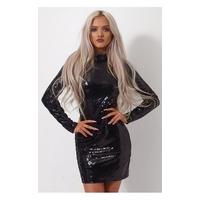 Lola Black Sequin Mini Dress