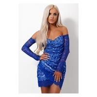 loisa blue lace mini dress