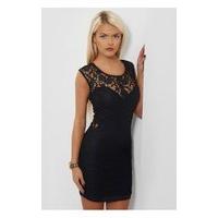 lola black lace mini dress