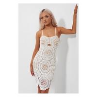 Lola White Crochet Bodycon Dress