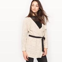 Long-Sleeved Belted Cardigan