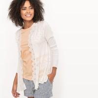 Longline Cardigan with Lace