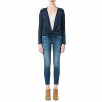 Long-Sleeved Tie Front Cardigan