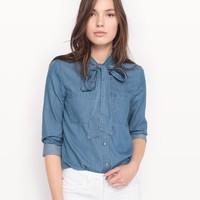 Long-Sleeved Denim Shirt