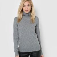 long sleeved roll neck cashmere wool jumper