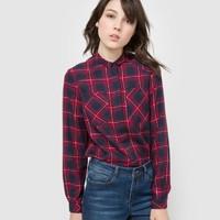 long sleeved checked shirt