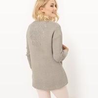 Long Sleeved Cardigan with Linen