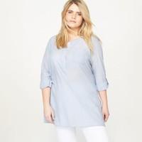 Long-Sleeved Tunic Shirt with Embroidered Back