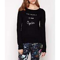 Long-Sleeved Message Print Jumper