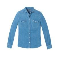 Long-Sleeved Light Denim Shirt