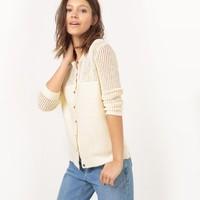 Long-Sleeved Openwork Cardigan
