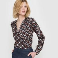 Long-Sleeved Printed Blouse