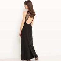 Long Dress with Open Back and Spaghetti Straps