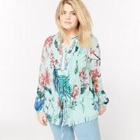 long sleeved printed tunic