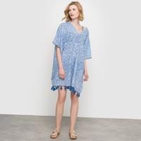 Loose Fit Printed Cotton Tunic with Tassels