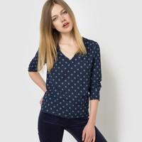 Long-Sleeved Polka Dot Print Blouse