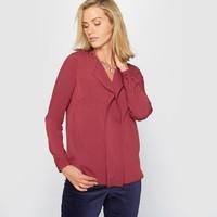 Long-Sleeved Crêpe Blouse