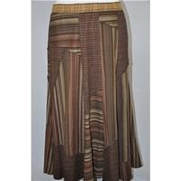 Long \'patchwork\' skirt by Per Una - Size: 16 - Brown - Long skirt