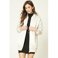 longline satin bomber jacket