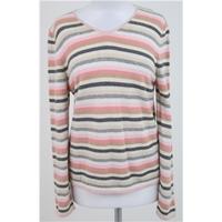 Longhin, size S/M cream & pink mix striped cashmere jumper