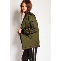 Longline Padded Bomber Jacket