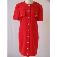 Louis Feraud - Size: 10 - Red - Knee length dress