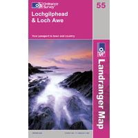 Lochgilphead & Loch Awe - OS Landranger Map Sheet Number 55