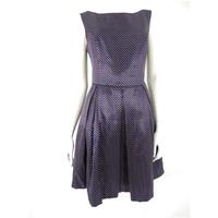 Louche Size 12/M Black Checked and Pleated Sleeveless Pouf Dress