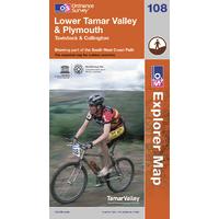 lower tamar valley plymouth os explorer map sheet number 108