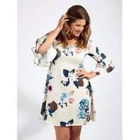 lovedrobe gb cream floral swing dress