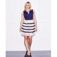 lovedrobe eylash lace trim skater dress