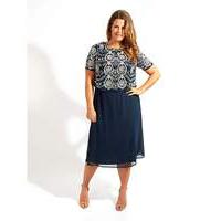 lovedrobe luxe navy double layer dress