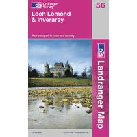 Loch Lomond & Inveraray - OS Landranger Active Map Sheet Number 56