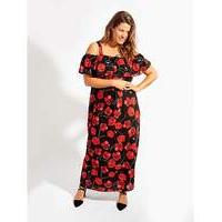 Lovedrobe GB Black Poppy Print Dress