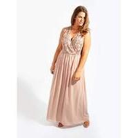 lovedrobe luxe mink wrap maxi dress