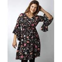 lovedrobe gb floral bell sleeve dress