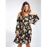 lovedrobe gb black floral print dress