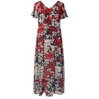 lovedrobe multi colour floral print maxi dress dark multi