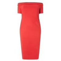 Lovedrobe Red Bardot Midi Dress, Red