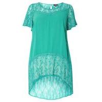 Lovedrobe Green Lace High-Low Hem Tunic, Green