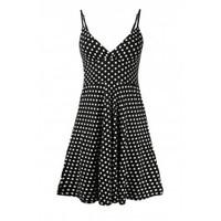 lorena v neck polka dot skater dress