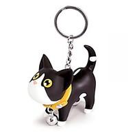 Lovely Silicone Small Black White Cat KeyChain