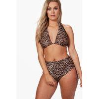 Louisa 2 Way Leopard Print High Waist Bikini - multi