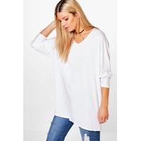 Long Sleeve Oversized T-Shirt - white